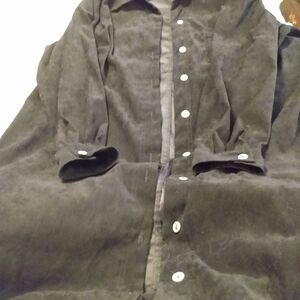 Vintage Blue Long Suede Duster Jacket Size 22